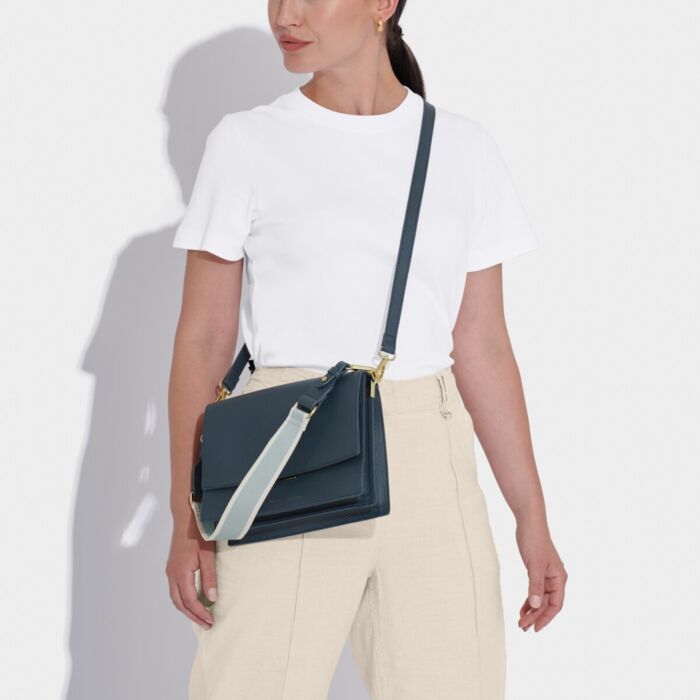 Katie Loxton Orla Canvas Strap Crossbody Bag - Navy Blue